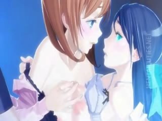 Mamalhuda 3d anime lésbicas tendo diversão