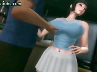 Krūtainas animācijas eskorts izpaužas jizzload