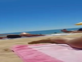 Candid hot Brunette lassie Perfect Ass Tanning At The Beach