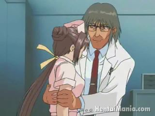 Elegant animen sjuksköterska få stor kannor teased och våt spricka humped av den vällustig intern
