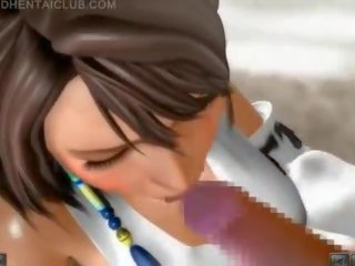 Anime hottie blowing and tit fucking putz gets jizzed