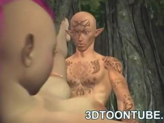 Busty 3D punk elf cookie getting fucked deep and hard