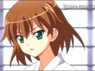 E pacipë e imët anime adoleshent merr i detyruar nga grown-up perv