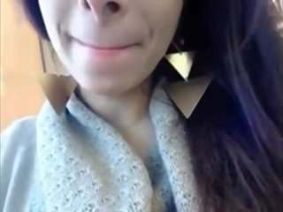 Camgirl almost caught masturbating in library - watch more at www.AngelzLive.com