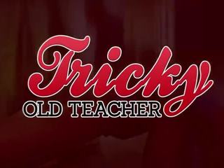 Tricky Old Teacher - Old teacher tricks Sweet Red into xxx video for grades