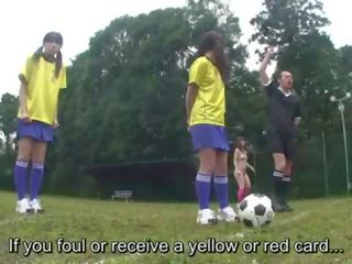 Subtitled ENF CMNF Japanese nudist soccer penalty game HD