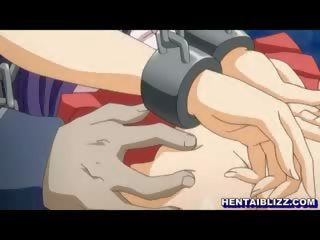 Chained hentai coed hard double penetration
