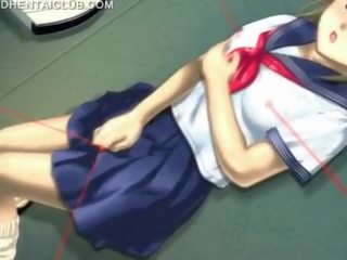 Hentai enchantress in school uniform masturbating pussy