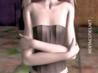 Fascinating tatlong-dimensiyonal hentai goddess makakakuha ng ipinako