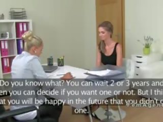 Female Agent Recording Oral Casting POV