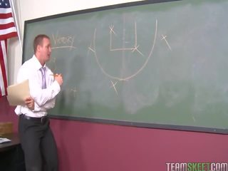 Busty Blonde Coed Kaley Hilton Has Bush Banged By Her Teacher In The Classroom