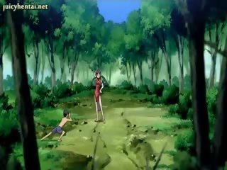 Hentai daughter gets screwed in forest
