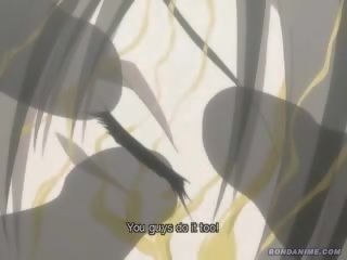 Hentai anime młody kobieta molested i zakneblowany z kurki