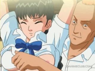 Tied up anime dirty movie slave gets boobs and