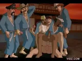 Maschio manga characters in tutto maschio orgia sporco video