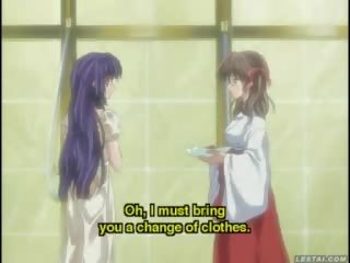 Comel hentai anime gadis sekolah spanked dalam yang mandi