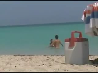 Naked babe Filmed on Beach