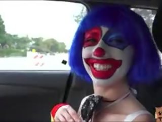 Clown seductress Mikayla Hitch Hikes And She Gets Pounded On Grass