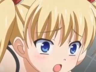 Tonårs animen blondin få en axel i henne röv