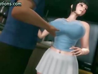 Busty animated escort gets jizzload