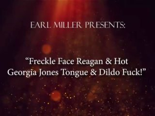 Freckle twarz reagan & magnificent georgia jones język & dildo fuck&excl;