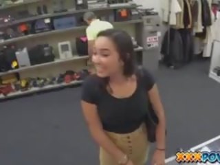 Enticing College mademoiselle Flashes Her Tits In Public In A Pawn Shop