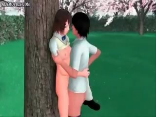 Анимационен любимец като секс клипс в парк
