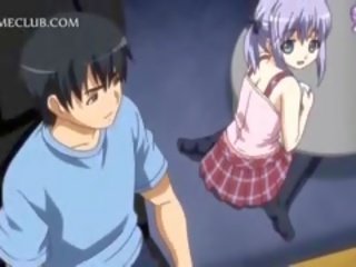 Shy Anime Doll In Apron Jumping Craving cock In Bed